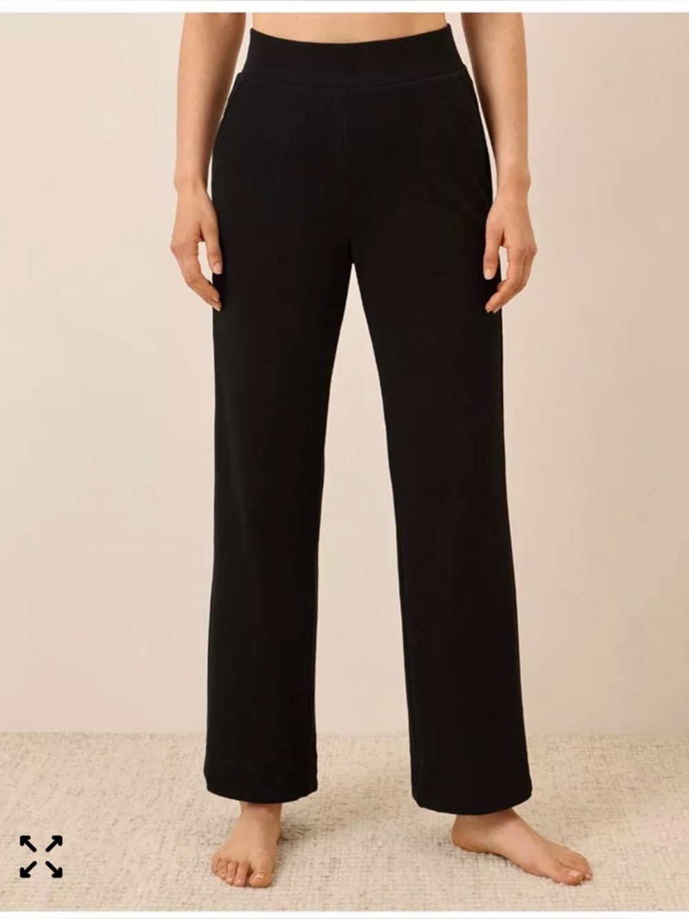NWT pact dream rib wide leg lounge pant black L